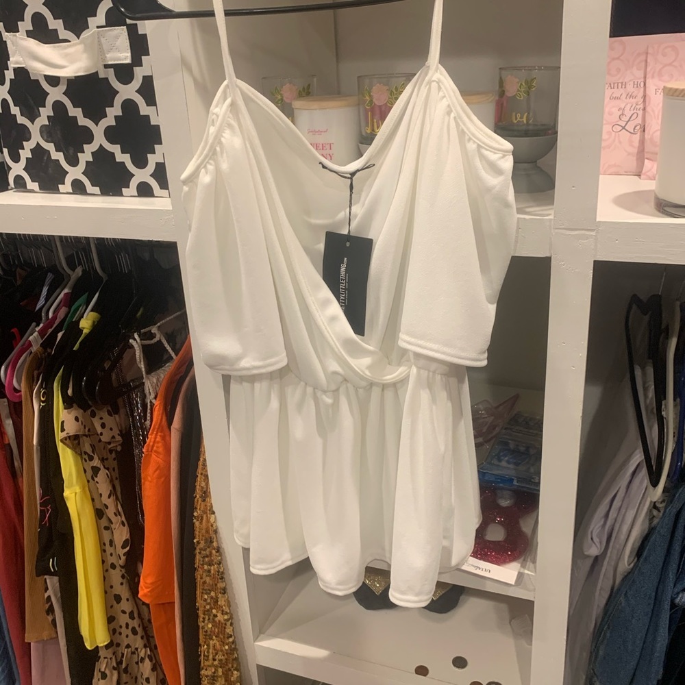 White spaghetti strap blouse